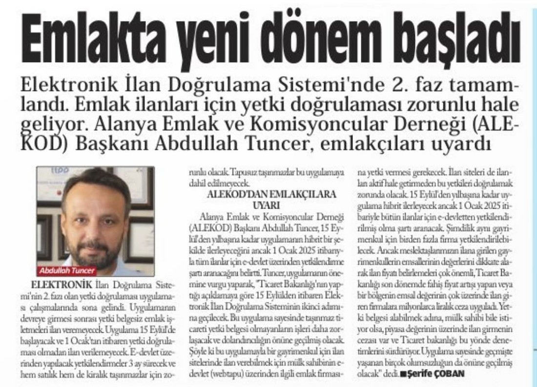 Emlakta Yeni Dönem Başladı